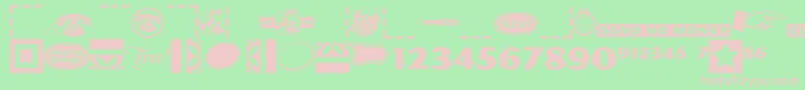 Czcionka Pfcommerce – różowe czcionki na zielonym tle