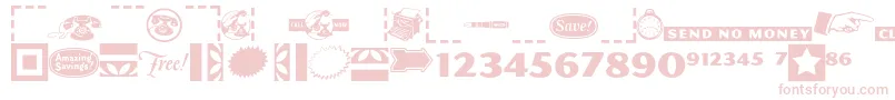 Pfcommerce-fontti – vaaleanpunaiset fontit valkoisella taustalla