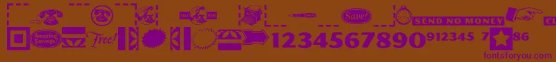 フォントPfcommerce – 紫色のフォント、茶色の背景
