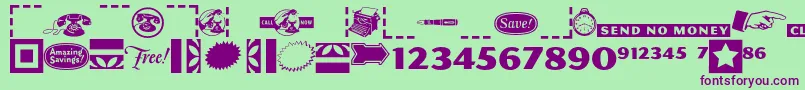 More about Pfcommerce Font Pfcommerce Font – Purple Fonts on Green Background