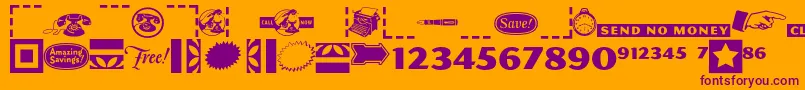 Pfcommerce Font – Purple Fonts on Orange Background