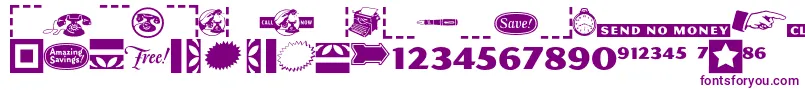Pfcommerce-fontti – violetit fontit valkoisella taustalla