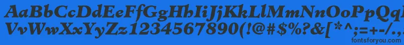 MinisterstdBlackitalic Font – Black Fonts on Blue Background