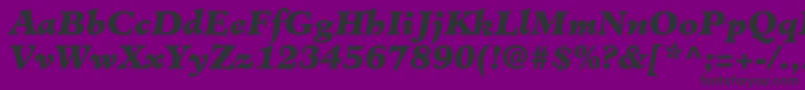 MinisterstdBlackitalic-Schriftart – Schwarze Schriften auf violettem Hintergrund