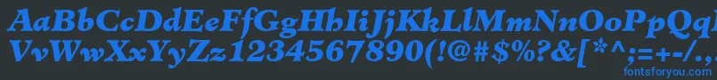 MinisterstdBlackitalic Font – Blue Fonts on Black Background