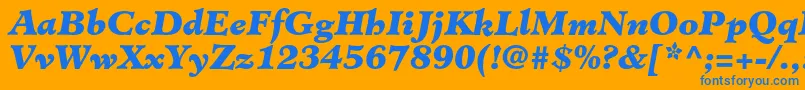 MinisterstdBlackitalic Font – Blue Fonts on Orange Background