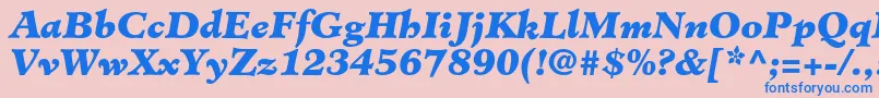 MinisterstdBlackitalic Font – Blue Fonts on Pink Background