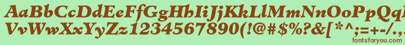 Fonte MinisterstdBlackitalic – fontes marrons em um fundo verde