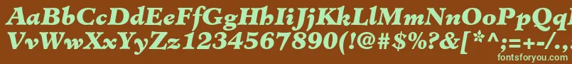 MinisterstdBlackitalic Font – Green Fonts on Brown Background