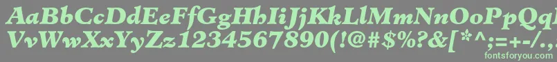 MinisterstdBlackitalic Font – Green Fonts on Gray Background