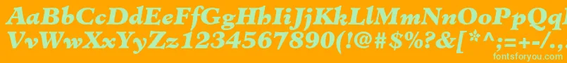 MinisterstdBlackitalic Font – Green Fonts on Orange Background