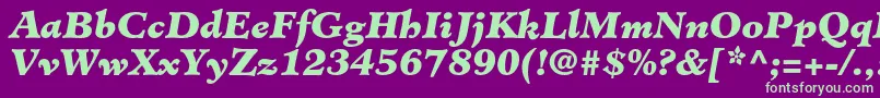 MinisterstdBlackitalic Font – Green Fonts on Purple Background