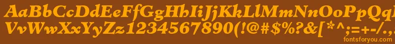 MinisterstdBlackitalic Font – Orange Fonts on Brown Background