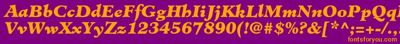 MinisterstdBlackitalic Font – Orange Fonts on Purple Background