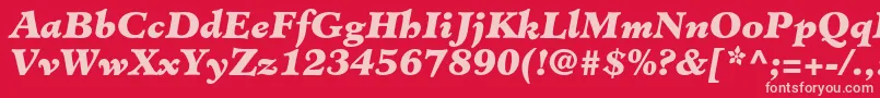 MinisterstdBlackitalic Font – Pink Fonts on Red Background