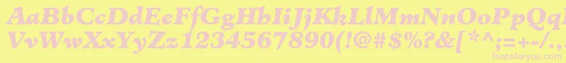 Шрифт MinisterstdBlackitalic – розовые шрифты на жёлтом фоне