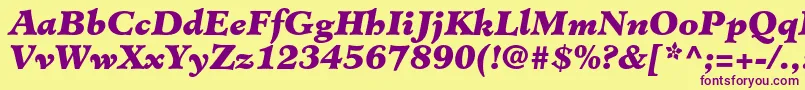 MinisterstdBlackitalic Font – Purple Fonts on Yellow Background