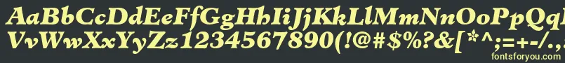 MinisterstdBlackitalic Font – Yellow Fonts on Black Background