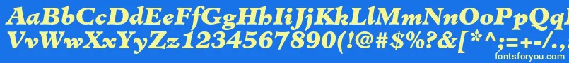 MinisterstdBlackitalic Font – Yellow Fonts on Blue Background