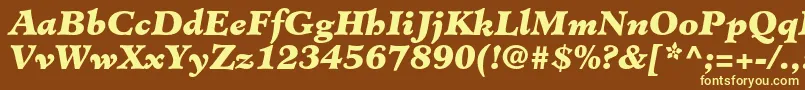 MinisterstdBlackitalic Font – Yellow Fonts on Brown Background