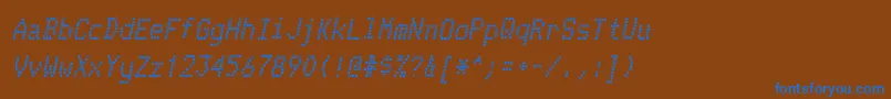 Шрифт TelidoninkrgBolditalic – синие шрифты на коричневом фоне