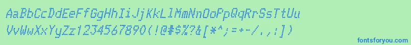 Шрифт TelidoninkrgBolditalic – синие шрифты на зелёном фоне