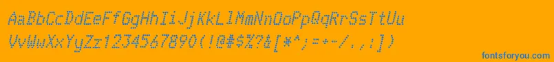 Шрифт TelidoninkrgBolditalic – синие шрифты на оранжевом фоне