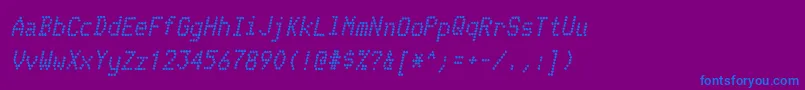 Шрифт TelidoninkrgBolditalic – синие шрифты на фиолетовом фоне