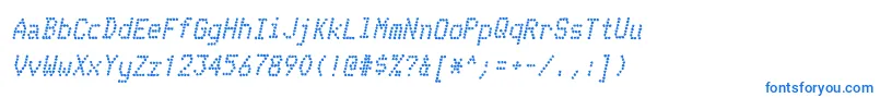TelidoninkrgBolditalic-Schriftart – Blaue Schriften auf weißem Hintergrund