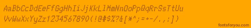 TelidoninkrgBolditalic-Schriftart – Braune Schriften auf orangefarbenem Hintergrund