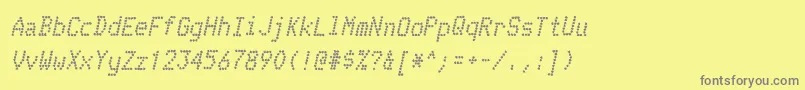TelidoninkrgBolditalic-Schriftart – Graue Schriften auf gelbem Hintergrund