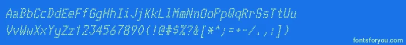 TelidoninkrgBolditalic Font – Green Fonts on Blue Background