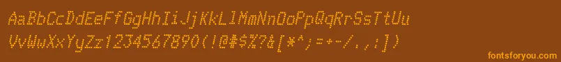 TelidoninkrgBolditalic Font – Orange Fonts on Brown Background