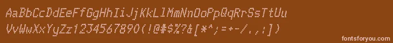 TelidoninkrgBolditalic-fontti – vaaleanpunaiset fontit ruskealla taustalla