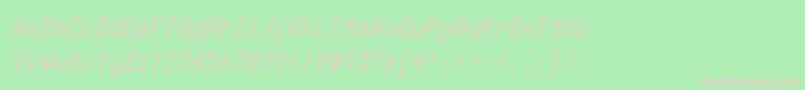 TelidoninkrgBolditalic-Schriftart – Rosa Schriften auf grünem Hintergrund