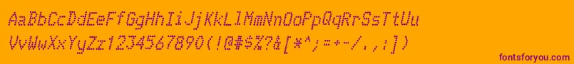 Шрифт TelidoninkrgBolditalic – фиолетовые шрифты на оранжевом фоне