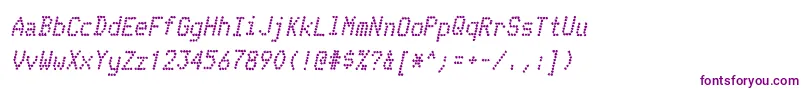 フォントTelidoninkrgBolditalic – 白い背景に紫のフォント