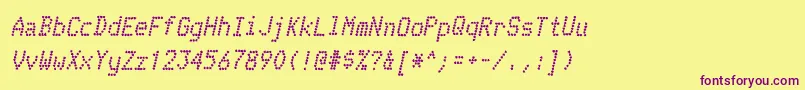 TelidoninkrgBolditalic-fontti – violetit fontit keltaisella taustalla