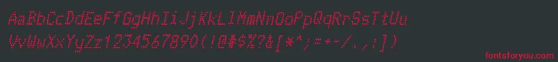 Czcionka TelidoninkrgBolditalic – czerwone czcionki na czarnym tle