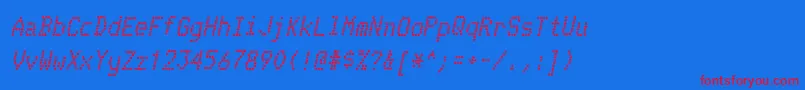 TelidoninkrgBolditalic Font – Red Fonts on Blue Background