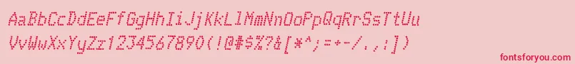 TelidoninkrgBolditalic-fontti – punaiset fontit vaaleanpunaisella taustalla