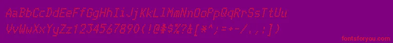 フォントTelidoninkrgBolditalic – 紫の背景に赤い文字