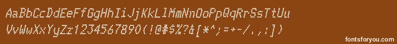 TelidoninkrgBolditalic-fontti – valkoiset fontit ruskealla taustalla