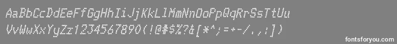 フォントTelidoninkrgBolditalic – 灰色の背景に白い文字
