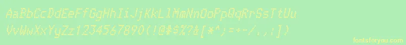 TelidoninkrgBolditalic Font – Yellow Fonts on Green Background