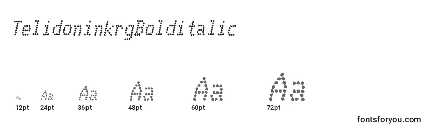 Размеры шрифта TelidoninkrgBolditalic