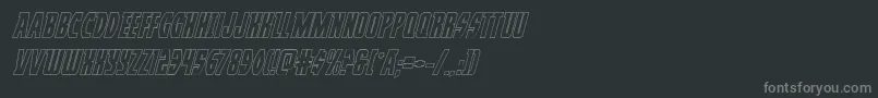 Prowleroutital-fontti – harmaat kirjasimet mustalla taustalla