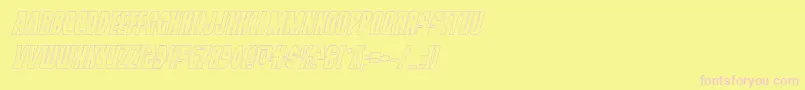 Prowleroutital-Schriftart – Rosa Schriften auf gelbem Hintergrund