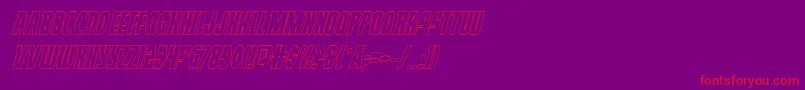 Prowleroutital-Schriftart – Rote Schriften auf violettem Hintergrund