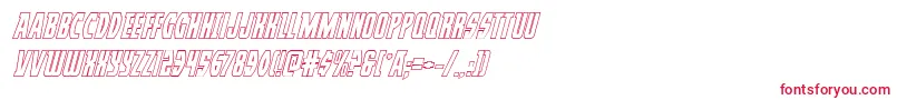 Prowleroutital-fontti – punaiset fontit valkoisella taustalla